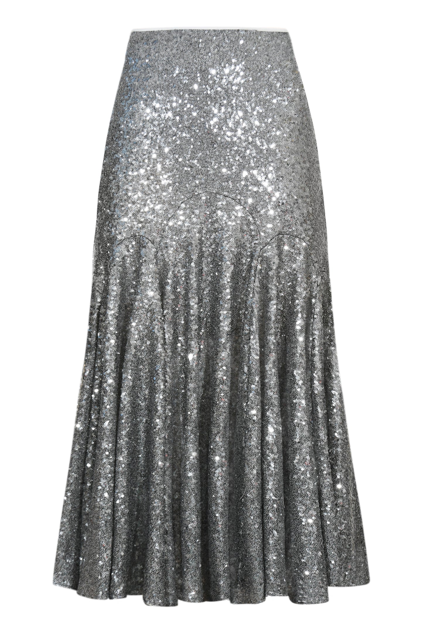 MIDI FERIA SKIRT| SILVER SEQUINS