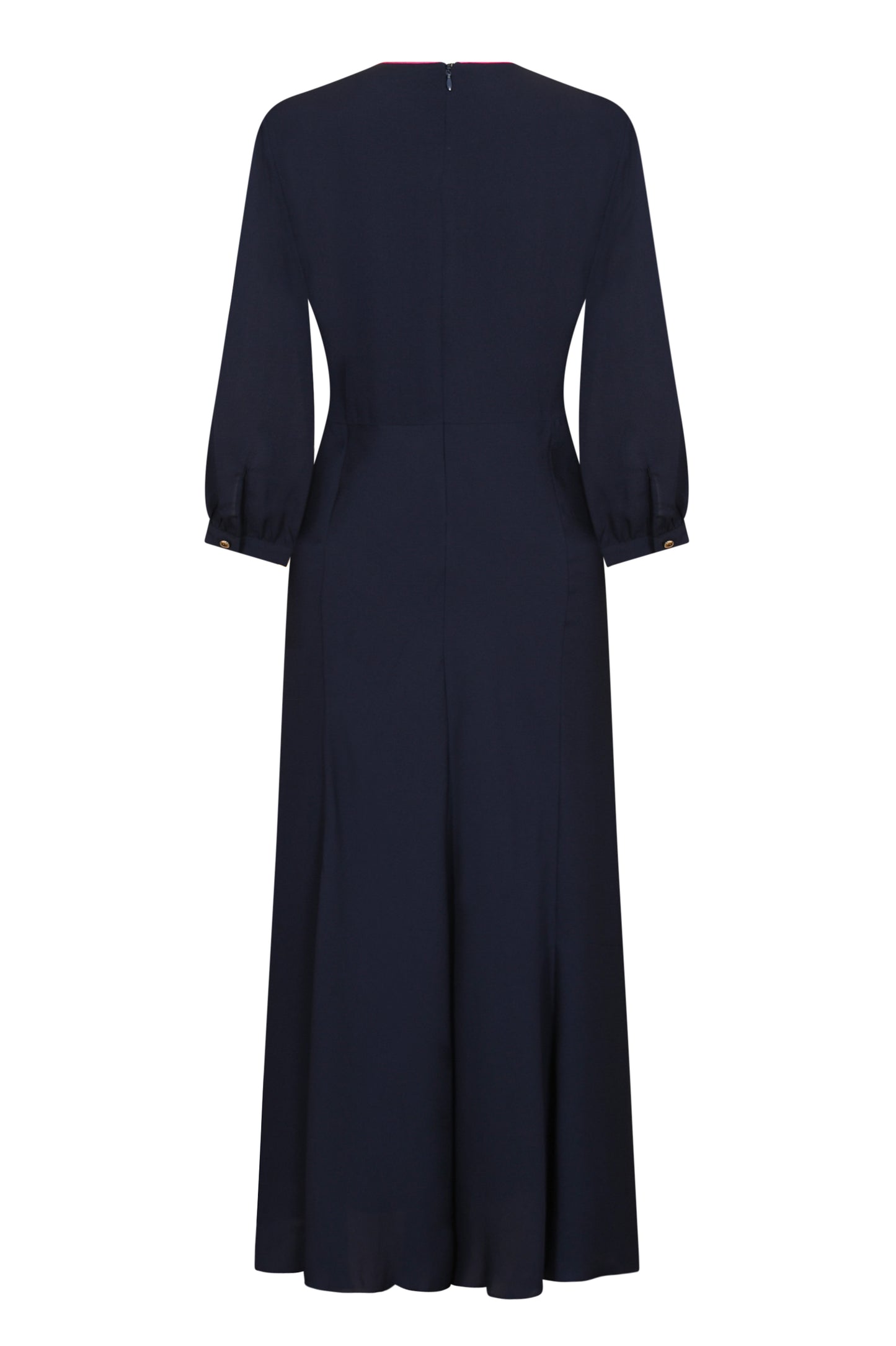 MIDI JESSIE DRESS | NAVY SILK GEORGETTE