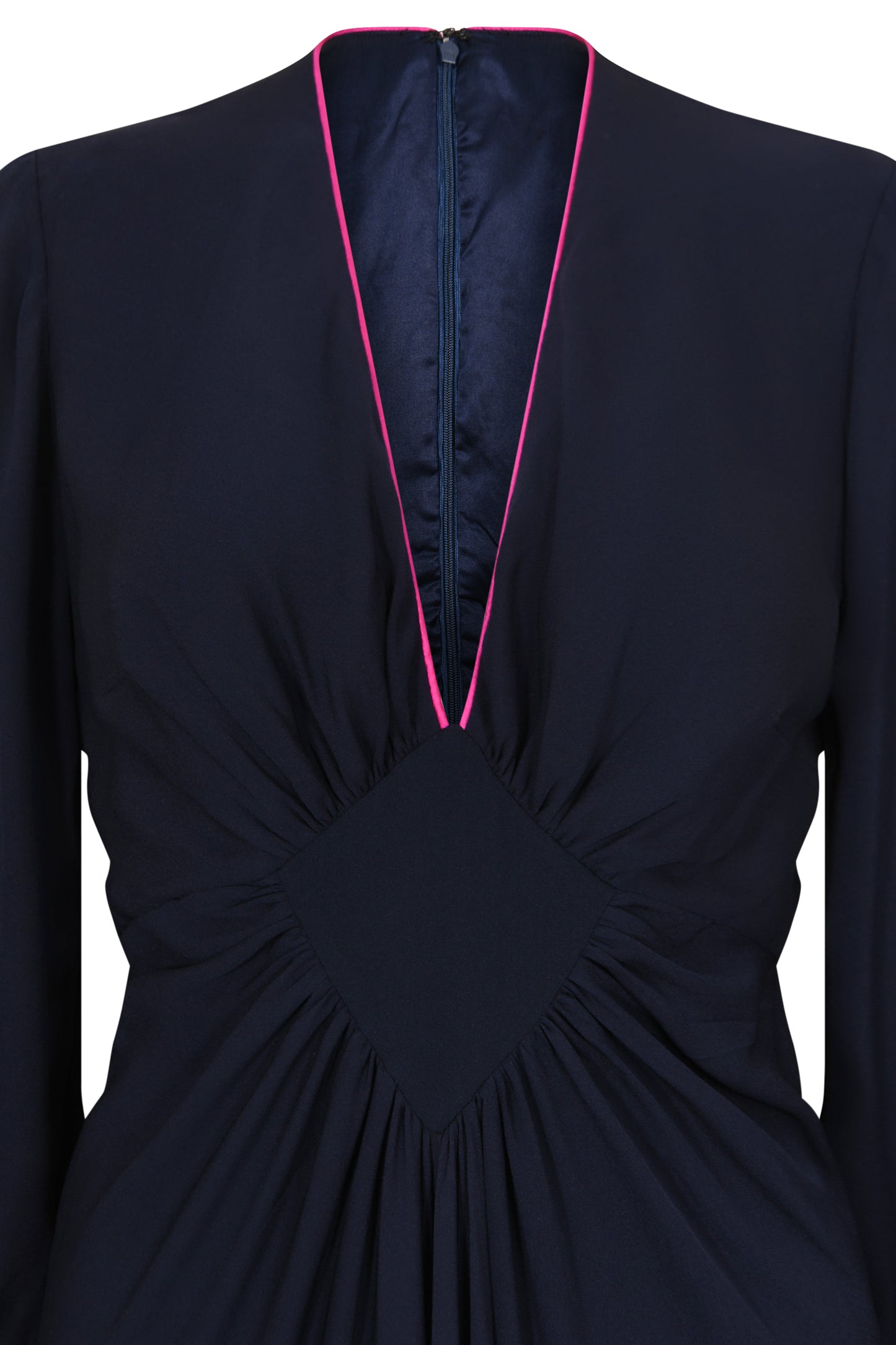 MIDI JESSIE DRESS | NAVY SILK GEORGETTE