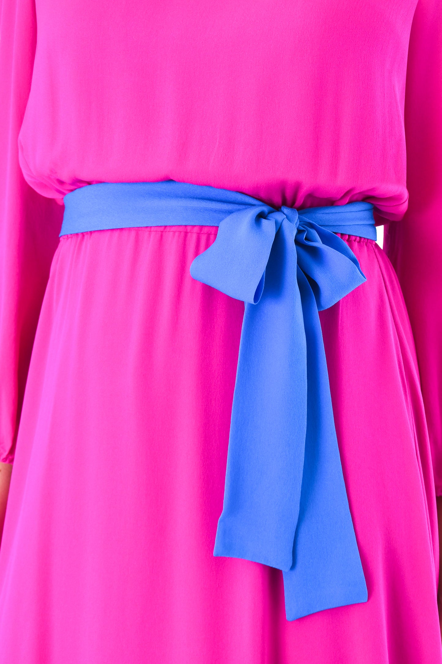 MIDI JOJO DRESS | HOT PINK SILK