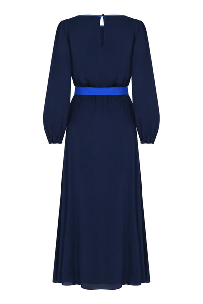MIDI JOJO DRESS | NAVY RAYON