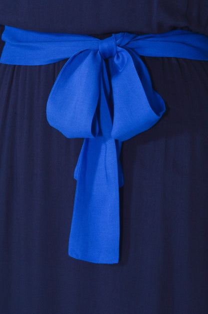 MIDI JOJO DRESS | NAVY RAYON