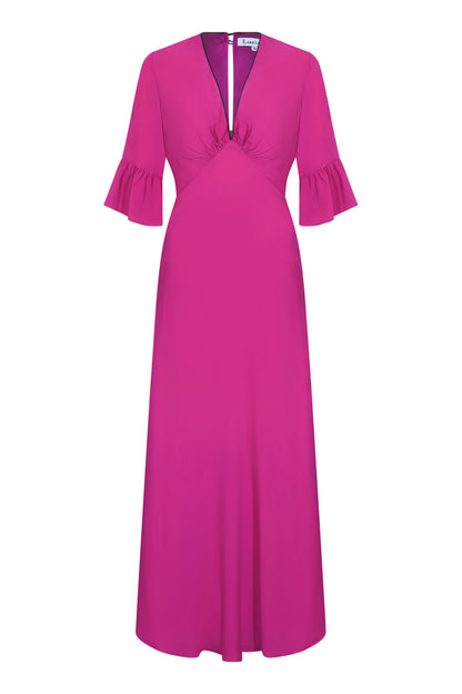 MIDI TAMARA DRESS | AMETHYST SILK GEORGETTE