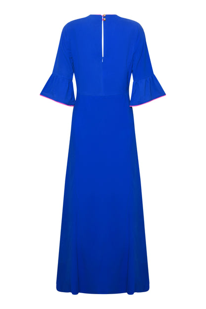 MIDI TAMARA DRESS | BRIGHT BLUE SILK FUJI
