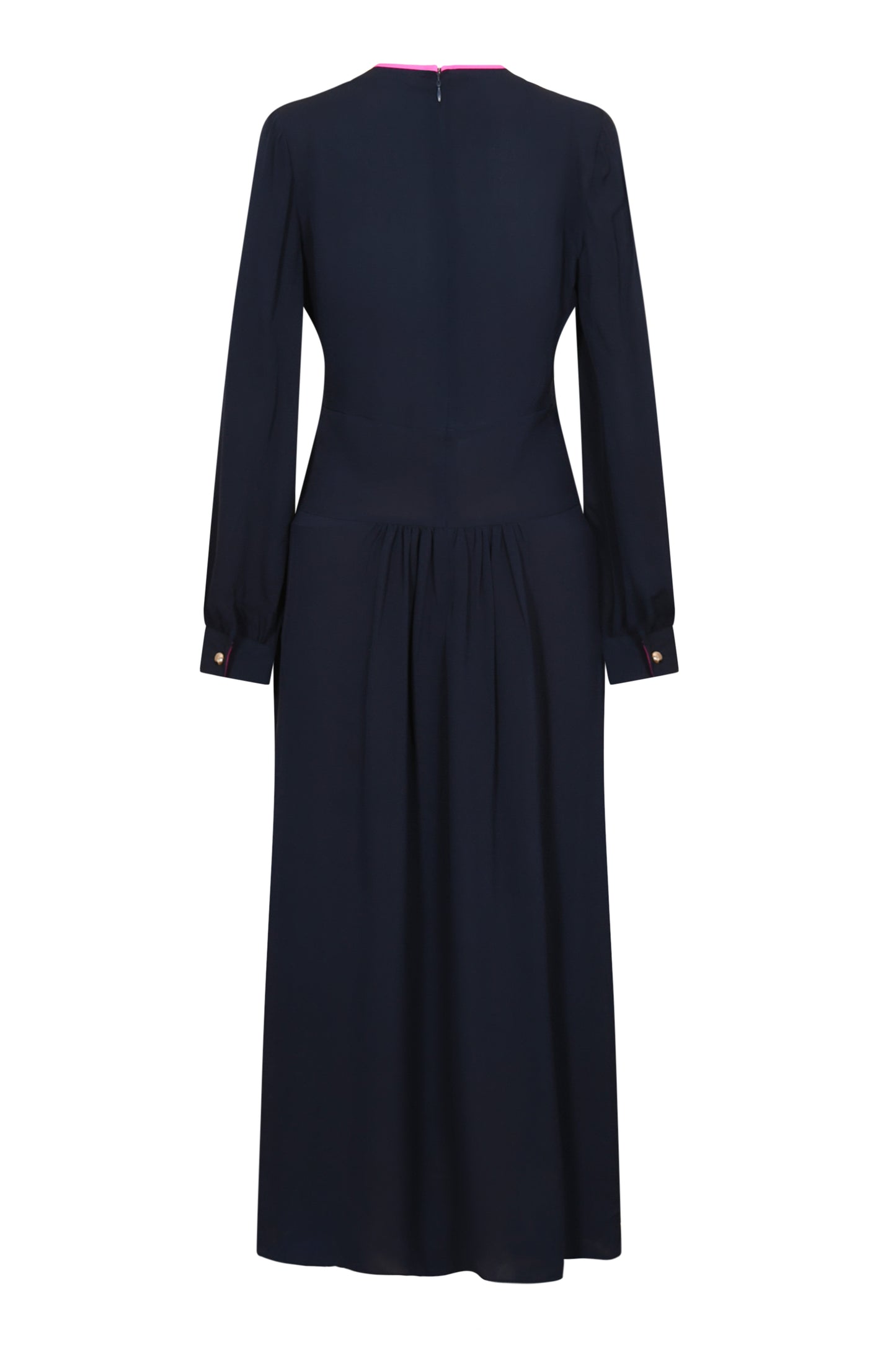 MIDI WILLREB DRESS | NAVY SILK GEORGETTE