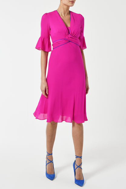 MILLIE DRESS | HOT PINK SILK GEORGETTE