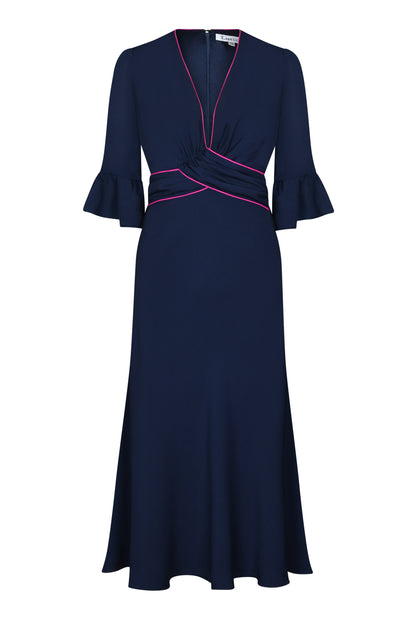 MILLIE DRESS | NAVY SILK GEORGETTE