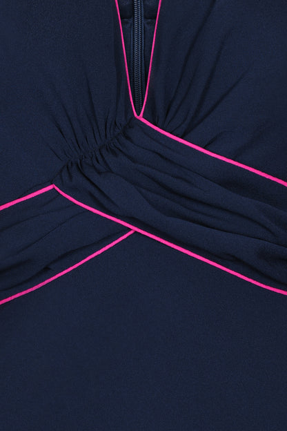 MILLIE DRESS | NAVY SILK GEORGETTE