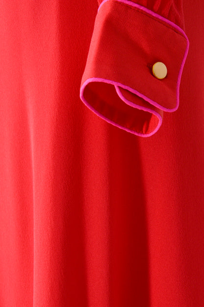 MILLIE DRESS | RED SILK GEORGETTE