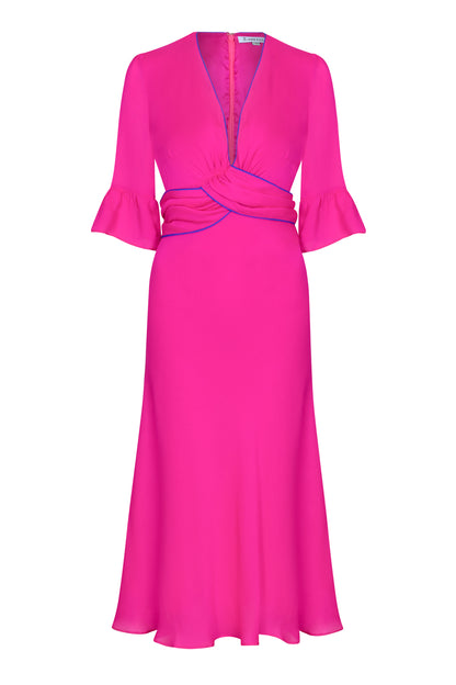MILLIE DRESS | HOT PINK SILK GEORGETTE