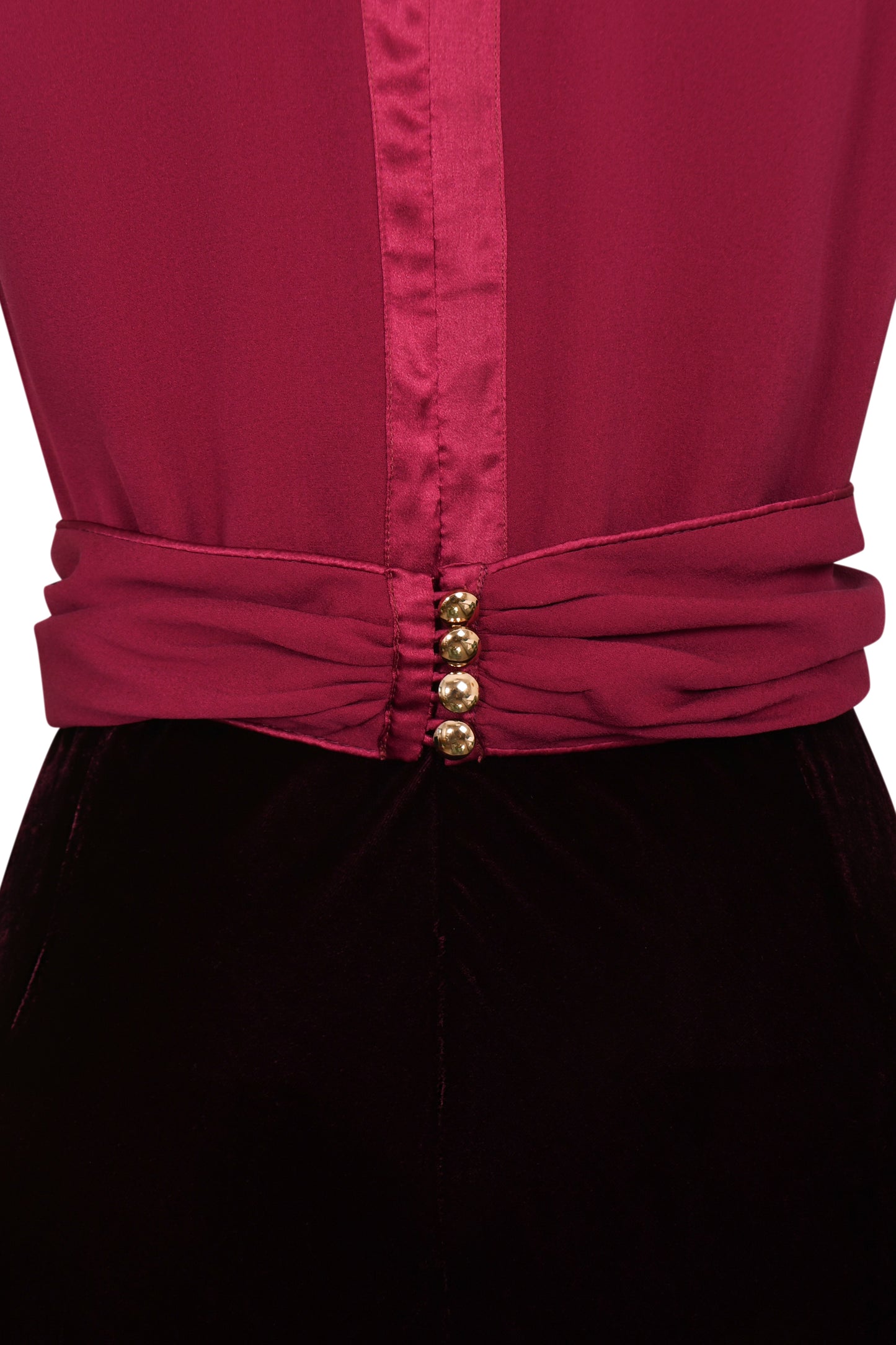 MILLIE DRESS | BURGUNDY SILK GEORGETTE & VELVET