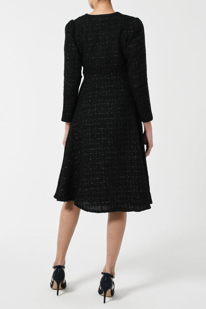 NEW DULWICH COAT | BLACK SPARKLE BOUCLE