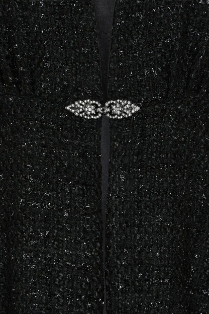 NEW DULWICH COAT | BLACK SPARKLE BOUCLE