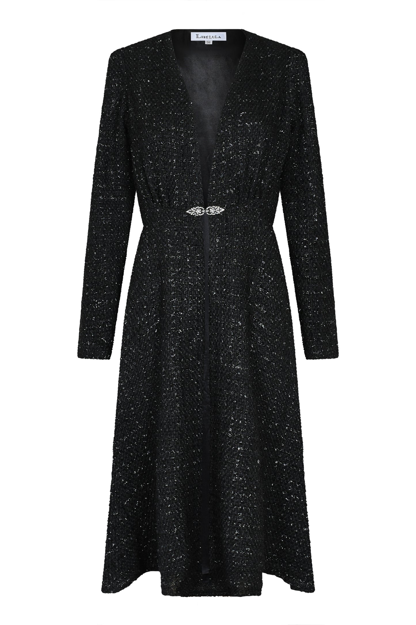 NEW DULWICH COAT | BLACK SPARKLE BOUCLE