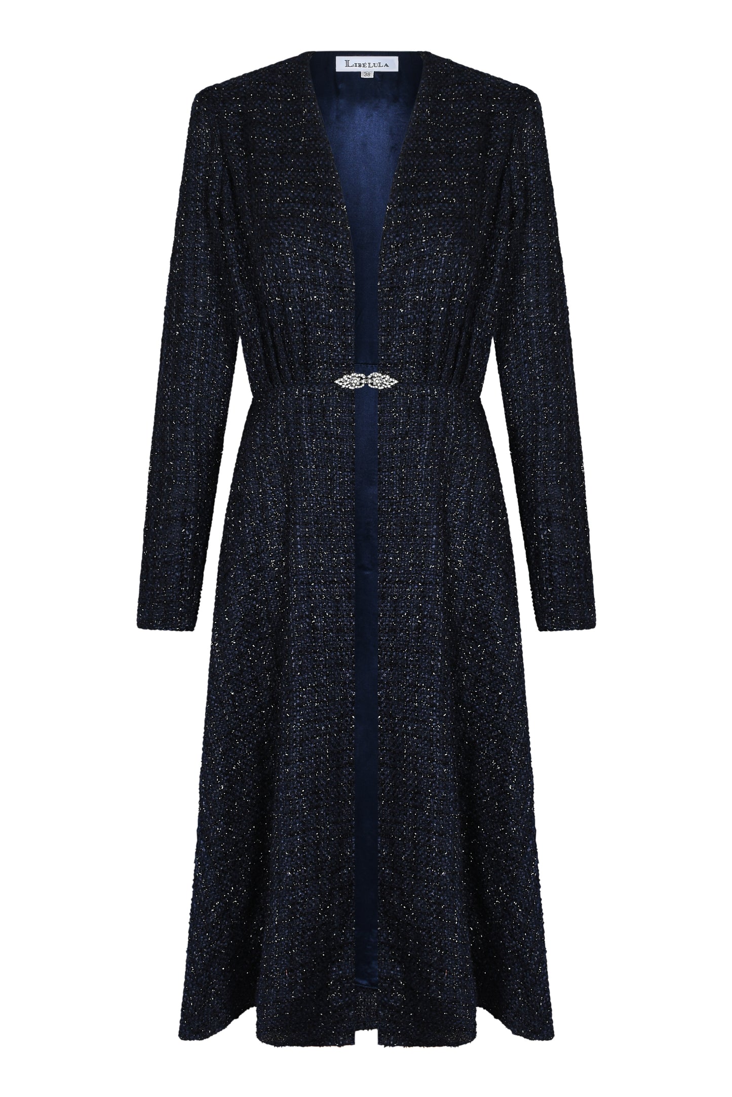 NEW DULWICH COAT | NAVY SPARKLE BOUCLE