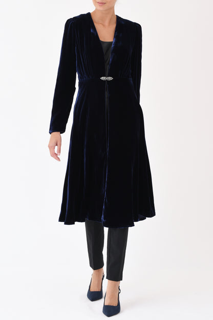 NEW DULWICH COAT | NAVY VELVET
