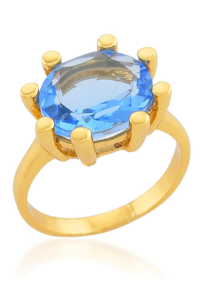 BLUE OVAL CLAW RING