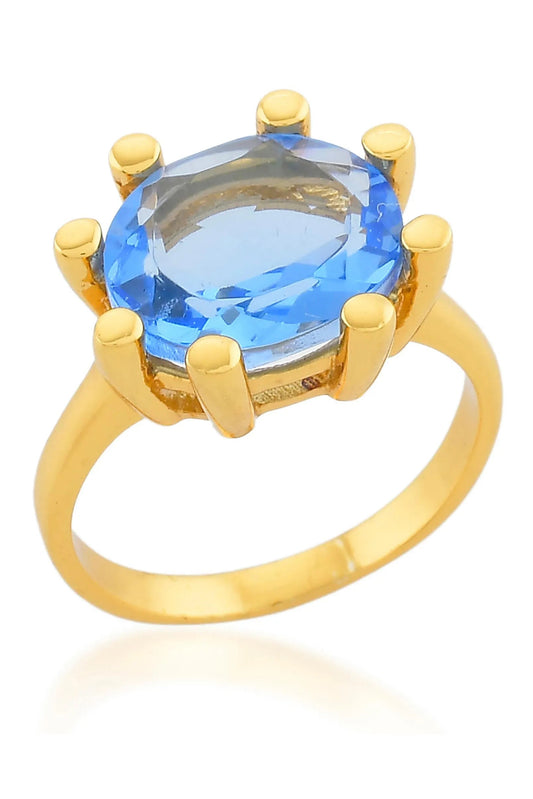 BLUE OVAL CLAW RING