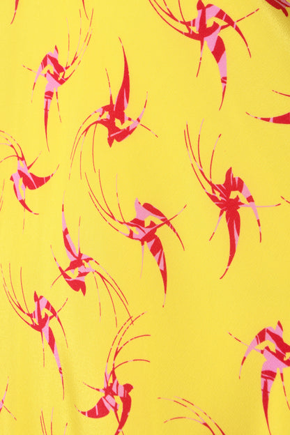 MIDI OLIVIA DRESS | YELLOW LOVE BIRDS PRINT