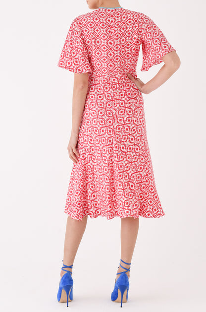 OLIVIA DRESS | RED XOX SILK TWILL