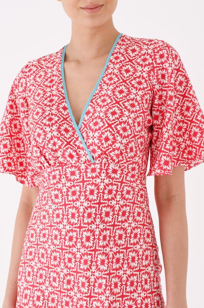 OLIVIA DRESS | RED XOX SILK TWILL