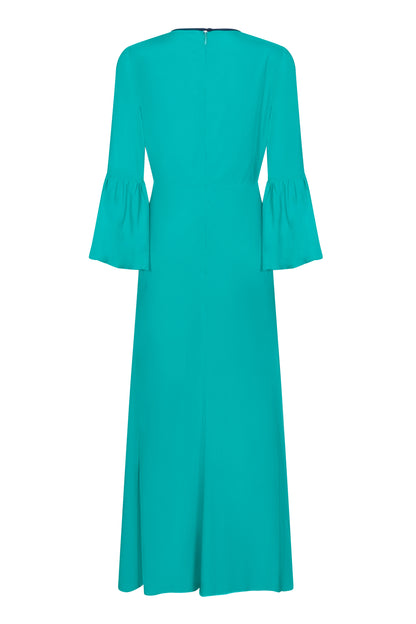 MIDI OLIVIA DRESS | TURQUOISE RAYON