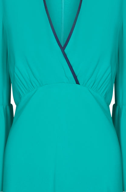MIDI OLIVIA DRESS | TURQUOISE RAYON