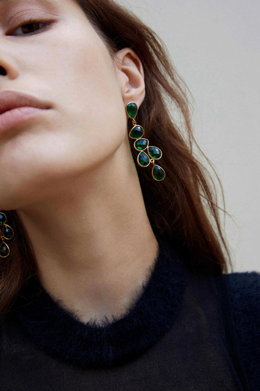 EMERALD CHANDELIER EARRINGS