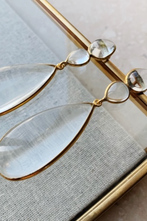 HYDRO STONE CLEAR EARRINGS