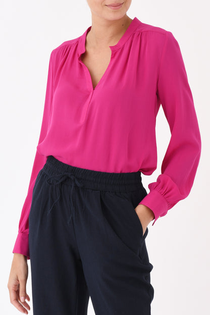 SILKY TOP | WINTER PINK SILK GEORGETTE
