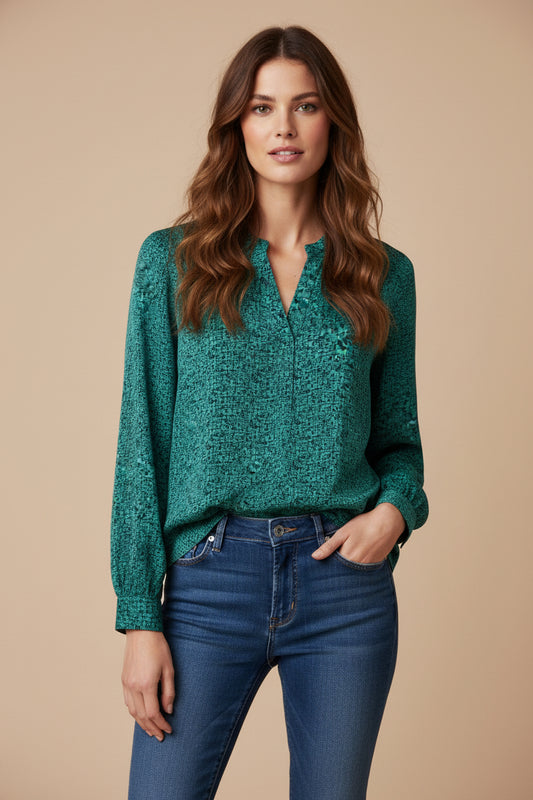 SILKY TOP | HATCHED PRINT