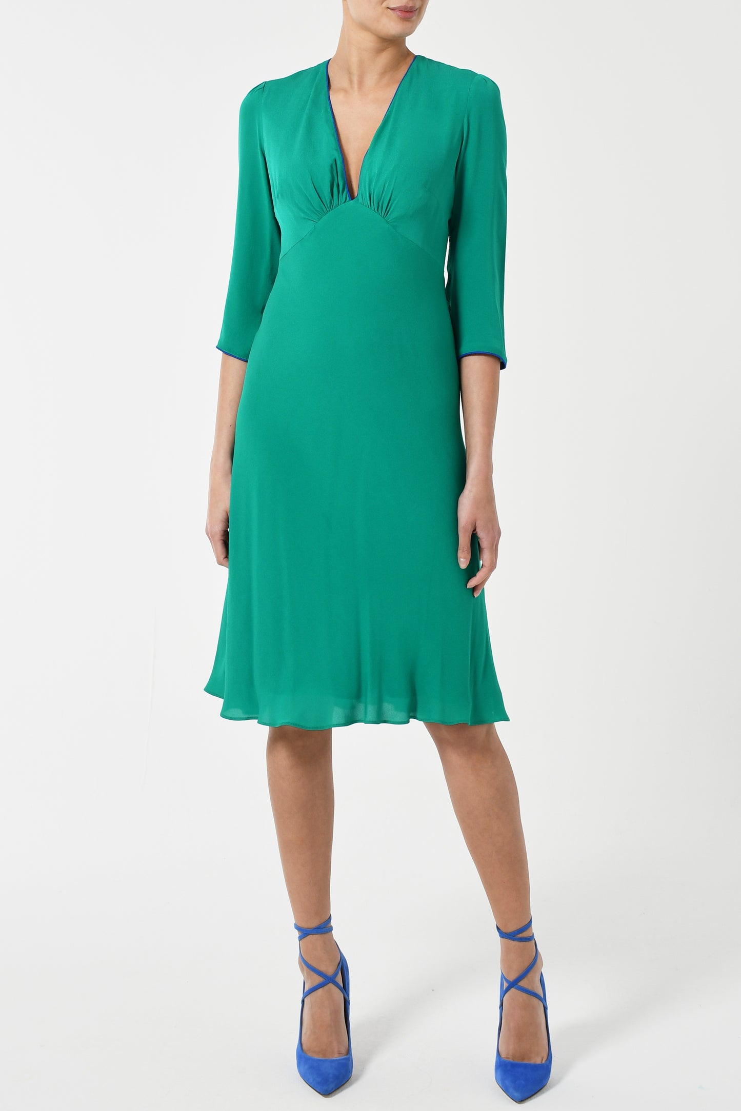 TAMARA DRESS | BRIGHT GREEN SILK GEORGETTE