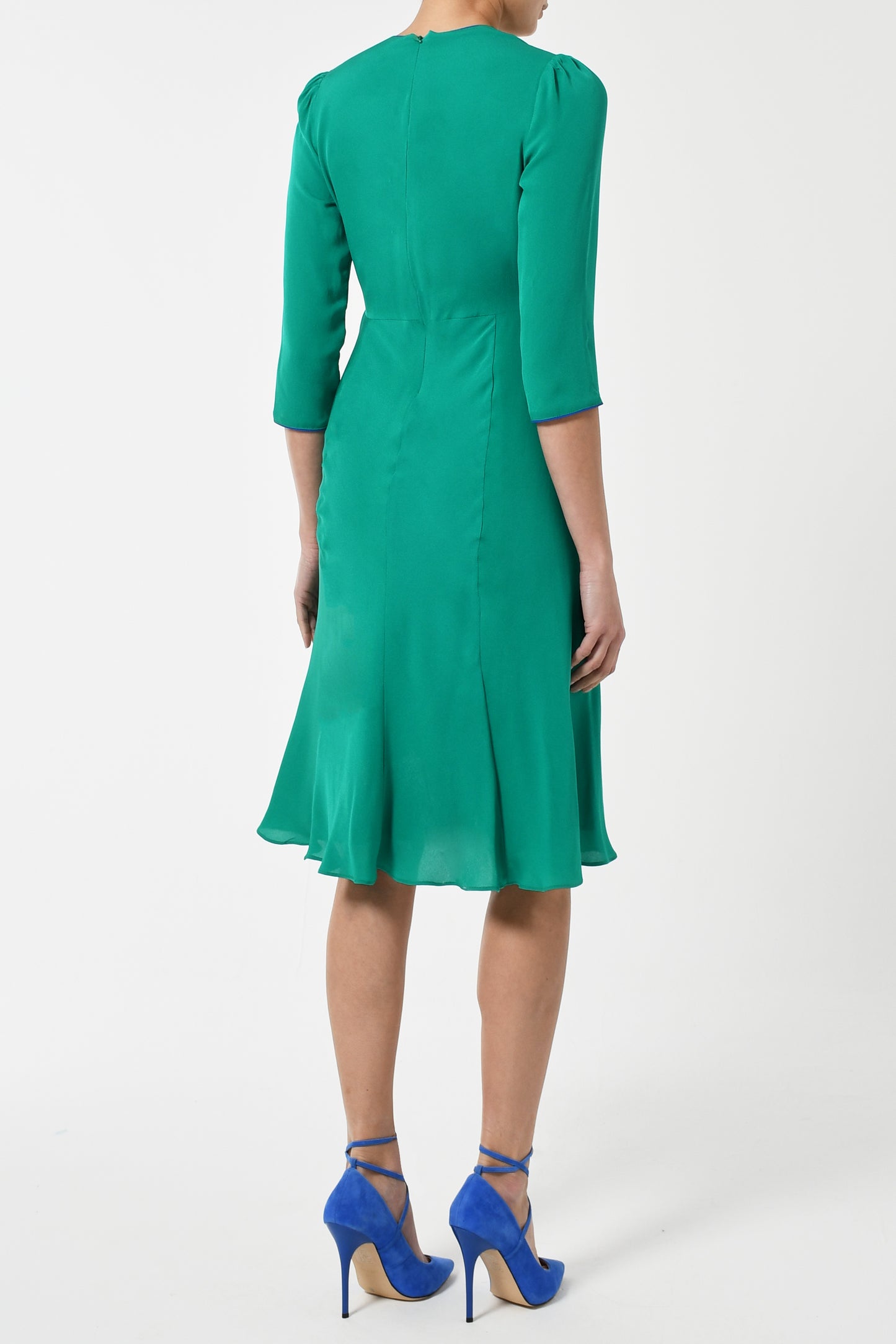 TAMARA DRESS | BRIGHT GREEN SILK GEORGETTE