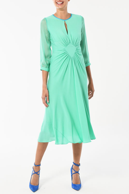 TILJES DRESS | MINT SILK GEORGETTE