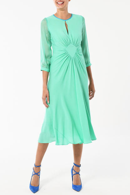 TILJES DRESS | MINT SILK GEORGETTE