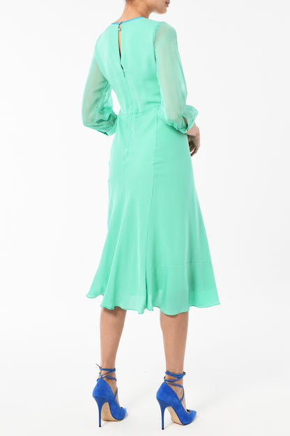 TILJES DRESS | MINT SILK GEORGETTE
