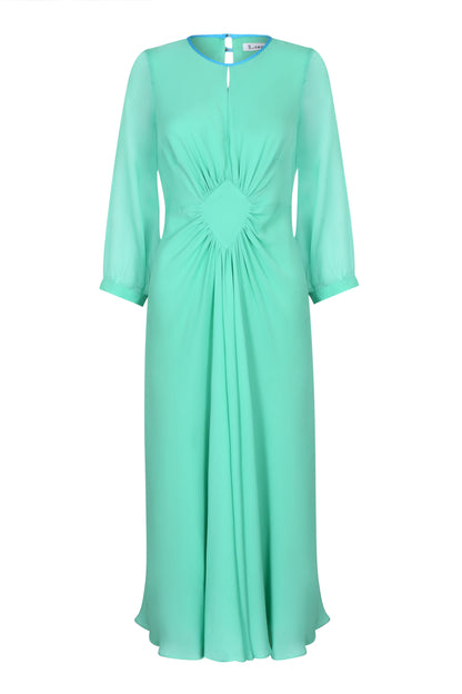 TILJES DRESS | MINT SILK GEORGETTE