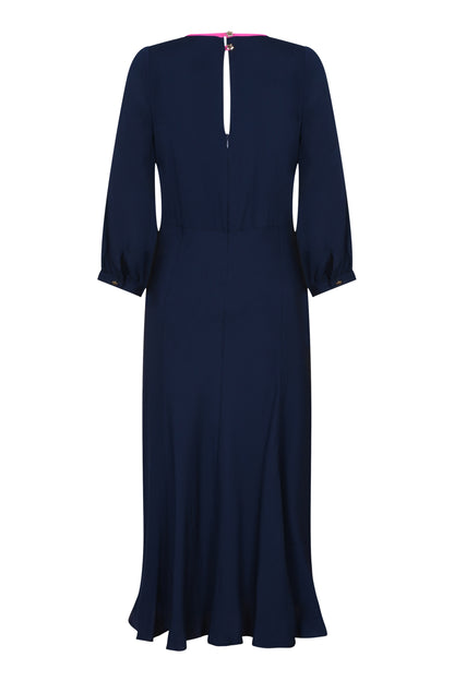 TILJES DRESS | NAVY SILK GEORGETTE