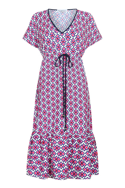 LONGER VIOLET DRESS | CRAZY PAV PRINT