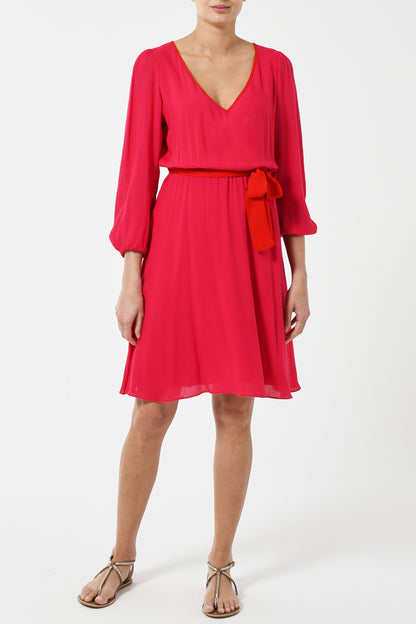 MINI VOJO-DRESS | HOT PINK RAYON