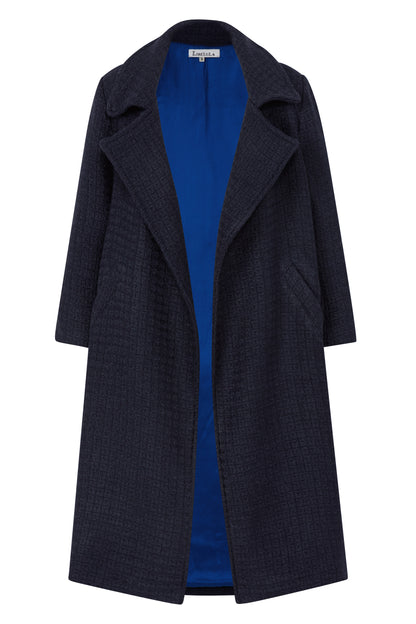 WOOLHAMPTON COAT | NAVY SPARKLE BOUCLE