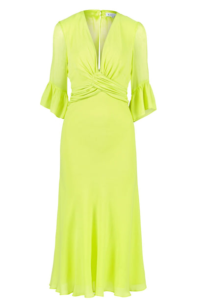 MILLIE DRESS | FLURO YELLOW SILK GEORGETTE