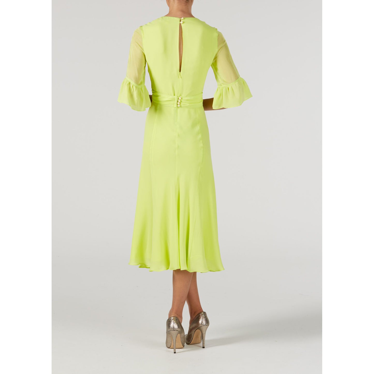 MILLIE DRESS | FLURO YELLOW SILK GEORGETTE