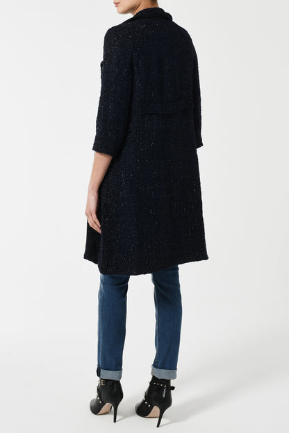WOOLHAMPTON COAT | NAVY SPARKLE BOUCLE