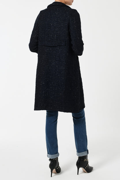 WOOLHAMPTON COAT | NAVY SPARKLE BOUCLE