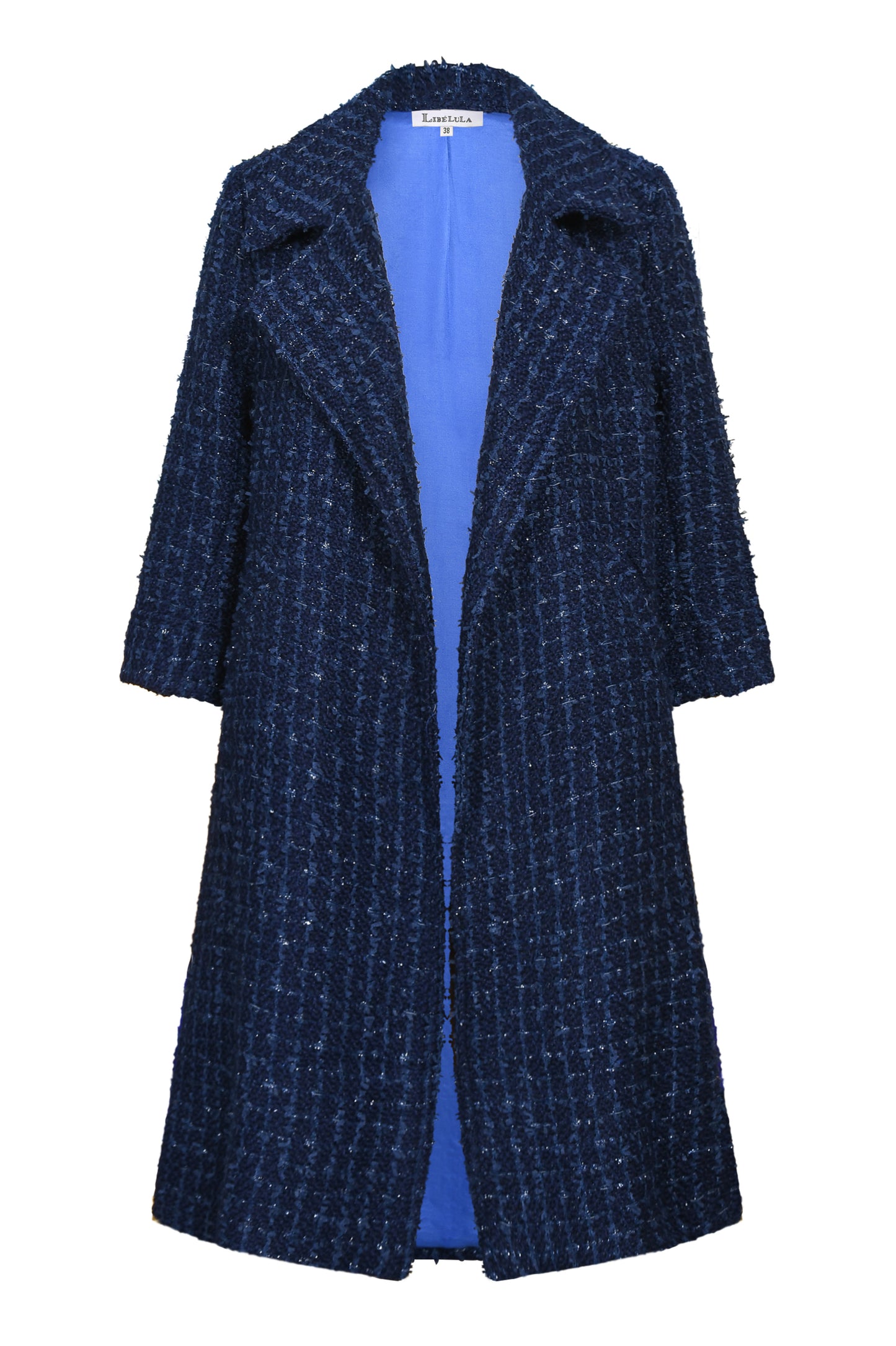 WOOLHAMPTON COAT | MID BLUE BOUCLE