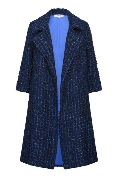WOOLHAMPTON COAT | MID BLUE BOUCLE
