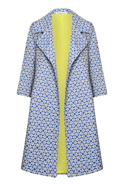 WOOLHAMPTON COAT | BLUE & WHITE WEAVE