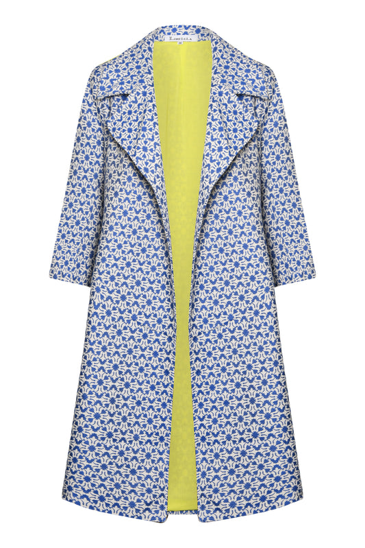 WOOLHAMPTON COAT | BLUE & WHITE WEAVE