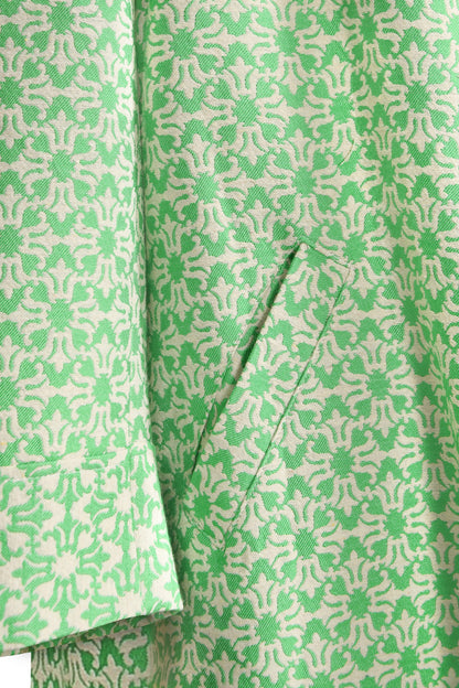 WOOLHAMPTON COAT | GREEN & WHITE WEAVE